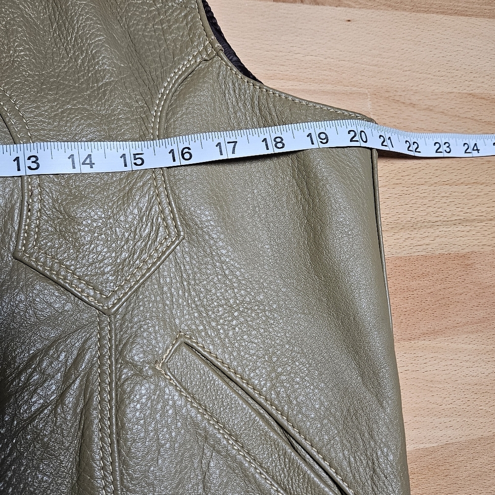 Vintage Western Leather Cowboy Vest Medium - Picture 7 of 9